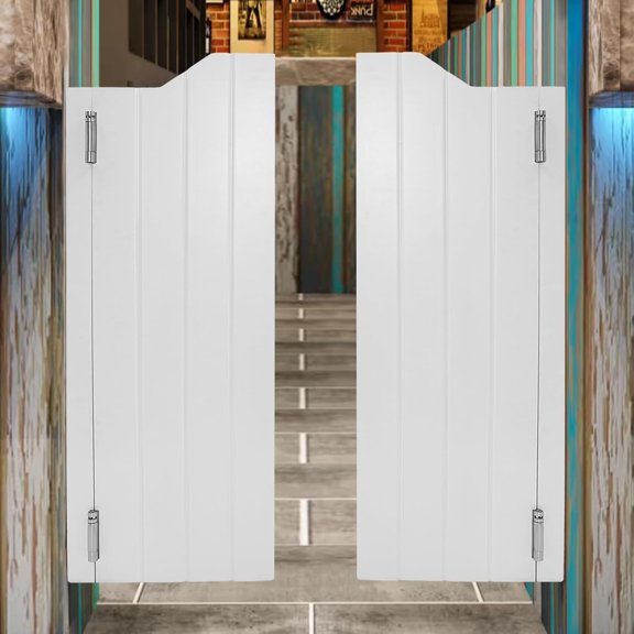 30in Swinging Door, Arched Top Saloon Interior Door Auto Close Two-Way Double Doors Partition Door, Saloon Door Swing Porch Entrance Swinging Door Includes Hinges for Entrance (30 * 42 inch)