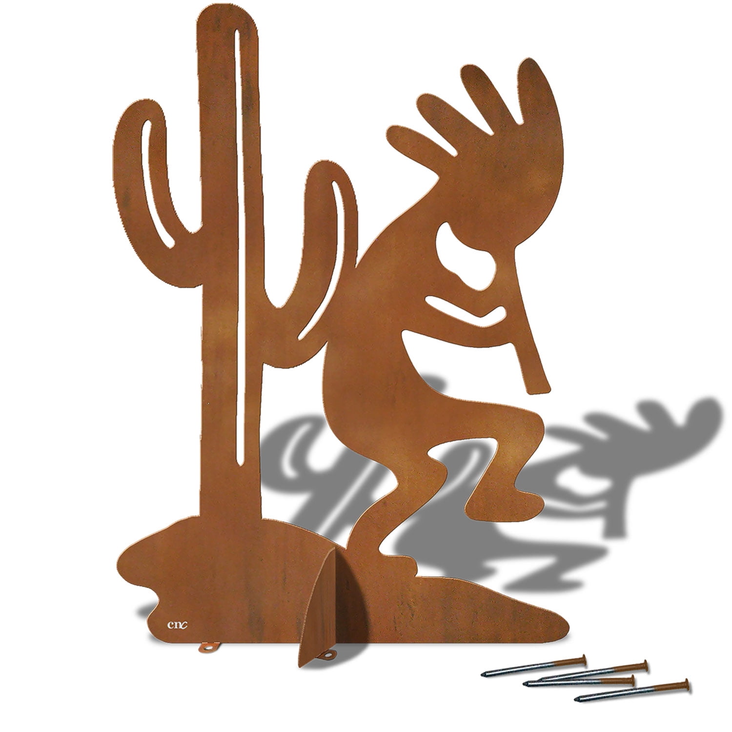 30in Wide Kokopelli Cactus Southwestern Decor Rust Metal Sturdy Outdoor