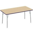 thumbnail image 1 of 30in x 60in Rectangle Contour Adjustable Activity Table with Standard Swivel - Maple/Eggplant, 1 of 1