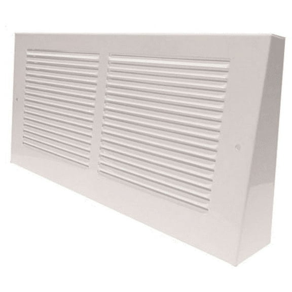 30in x 6in Imperial White Steel Triangular Baseboard 2in Projection Grill - Overall 31 1/4in x 7 1/2in