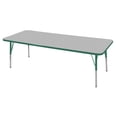 thumbnail image 1 of Rectangle 30"x72" Table & Eight 16" Chairs-Color:Grey/Green,Leg Option:Standard Swivel, 1 of 2