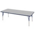 thumbnail image 1 of 30in x 72in Rectangle Everyday T-Mold Adjustable Activity Table Grey/Navy - Standard Swivel with Six 18in Stack Chairs Navy - Swivel Glide, 1 of 2