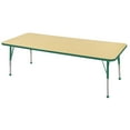 thumbnail image 1 of 30in x 72in Rectangle Premium Thermo-Fused Adjustable Activity Table Maple/Green/Green - Standard Ball, 1 of 2