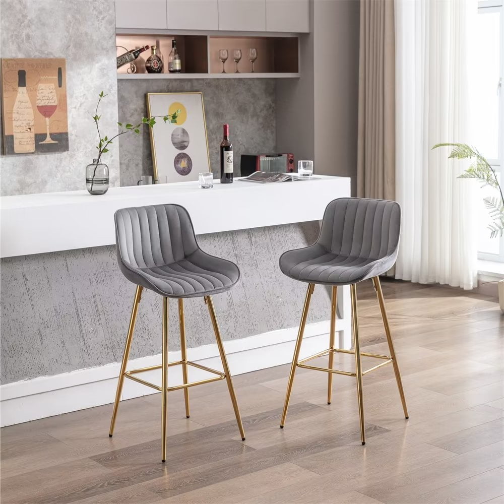 Breakfast Bar Gray Gold Bar Stools 30inch Bar Stools Set Of