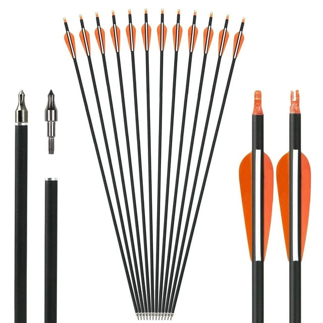 30inch Fiberglass Arrow with Replaceable Arrowhead Spine 500 for