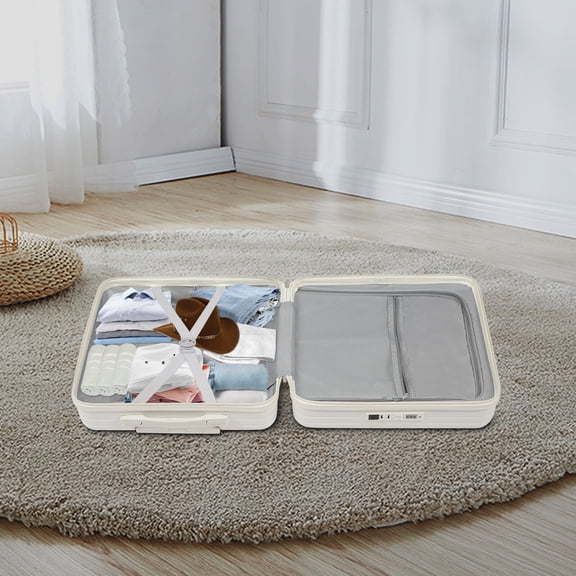 30kg Load Luggage, 18" ABS Case with 4 Universal Wheels, Telescopic Rod for Airport Commuting