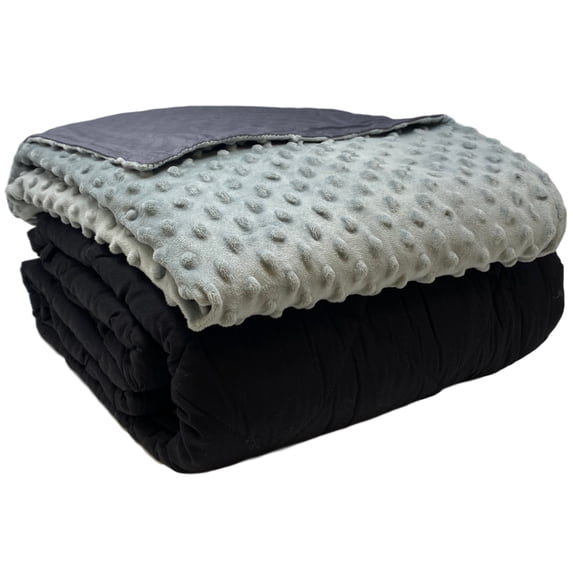 30lbs 80X87 - Fossil Grey COMBO weighted blanket&cover-