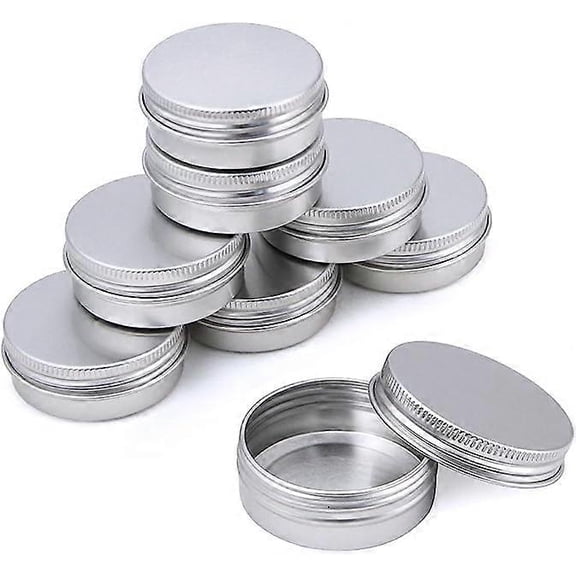 30ml Aluminium Tins Jars, Empty Cosmetics Container Pots Travel Sample Pots Round Cans with Screw Lids for DIY Crafts, Cosmetics, Salve, Candle, Lip B