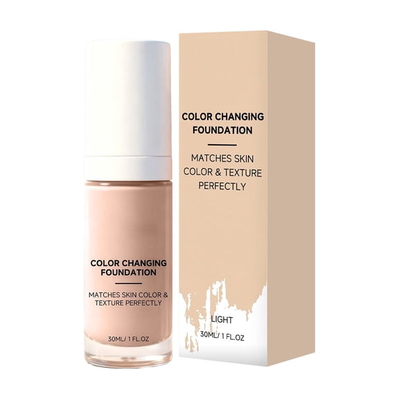 30ml Color Changing Liquid Foundation for Women – Instantly Adjusts to Skin Tone – Buildable Light-to-Medium Coverage Liquid Makeup – 12-Hour Wear, Natural Dewy Finish