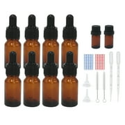 30ml Glass Dropper Bottles, 8 Pack Amber Glass Bottle with Dropper Pipettes Refillable Sample Dropper Bottle for Essential Oil Massage Aromatherapy Eye Drops (30ml)