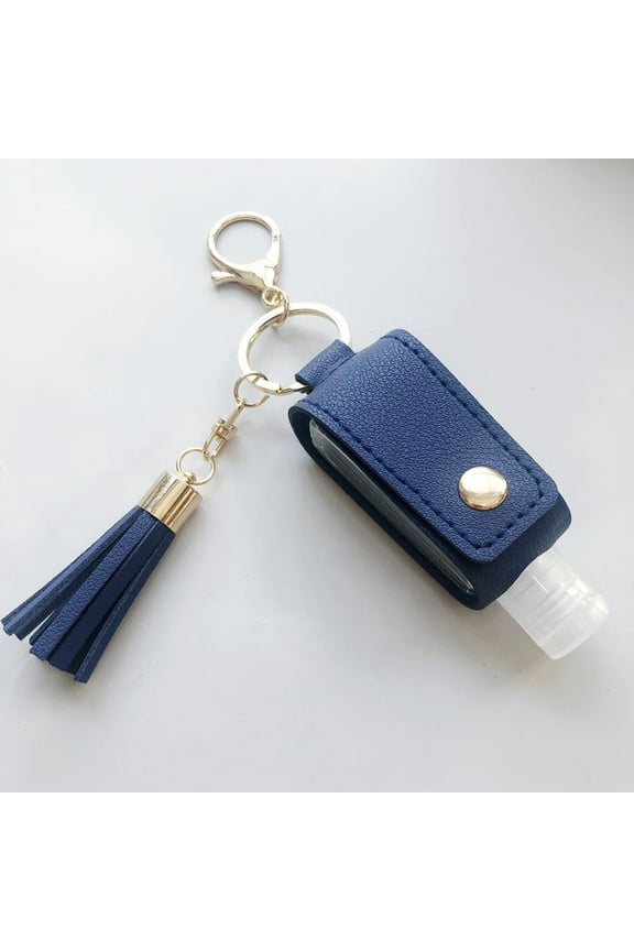 30ml Hand Sanitizer Bottle with Keychain | Refillable PVC Travel Case | Beige