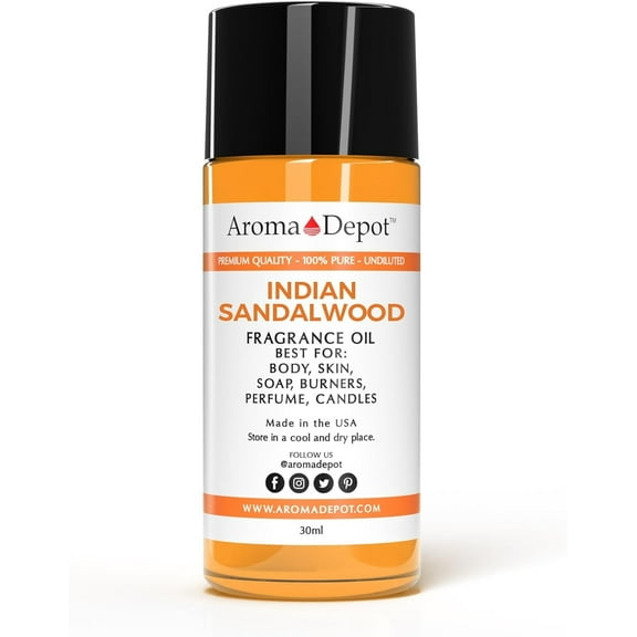Aroma Depot Indian Sandalwood Perfume Body Oil Roll-On (30ml) – Long-Lasting Fragrance for Men & Women, Travel Size.