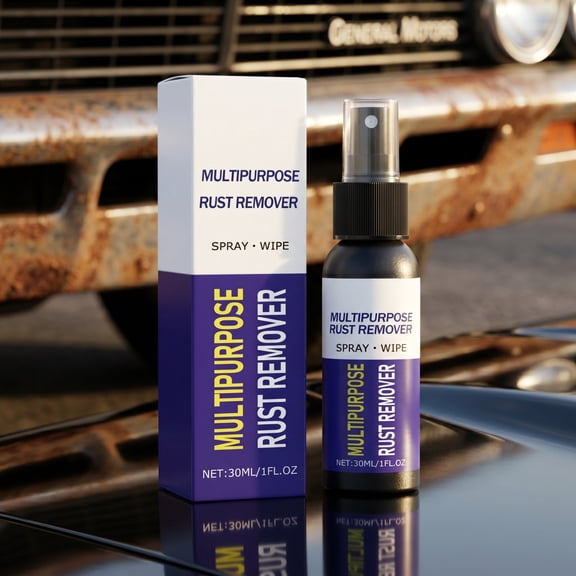 30ml Multipurpose Rust Remover Spray Mini Metal Rust Cleaner Polisher For Car Wheels Stainless Steel Faucets Hardware Fast Acting Oxidation Stain Removal Solution Portable Metal Surface Care Tool