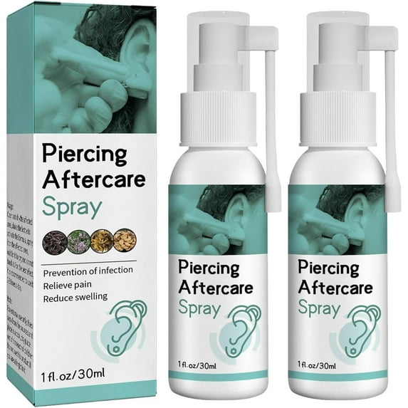 30ml Piercing Aftercare Spray Solution to Shrink Piercing Bumps, Suitable for Ears, Nose, Tongue, Navel Piercings, Soothing Mist, Hole Cleaner for Piercings, Aftercare Fluid Piercing Cleaner