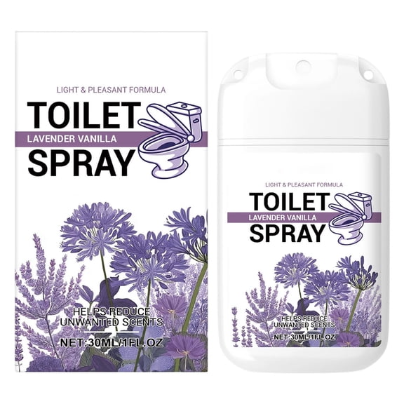 Before You Go Pocket Toilet Spray, Travel Bathroom Odor Eliminator, 30ml Portable Deodorizer (Light Violet)