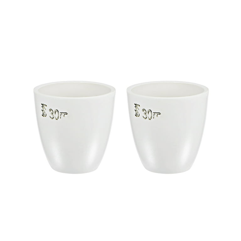 30ml Porcelain Crucible Cup for Foundry Melting Casting Refining 2 Pack 
