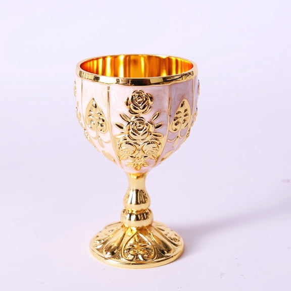 30ml Retro Gold Alloy Shot Glass, Creative Style Small Wine with Stable Base for Home Bar(2#)