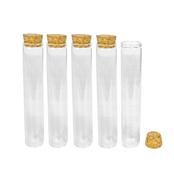 30ml Test Tube Glass Bottle Empty Glass Transparent Clear Bottles with Cork Stopper Glass Vials Jars Test Tube Jars 6pcs