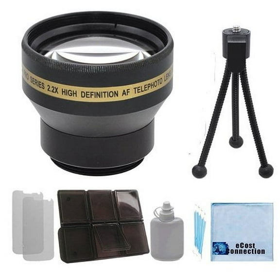 30mm 2.2x Telephoto Lens For all Cameras + eCostConnection Microfiber Cloth