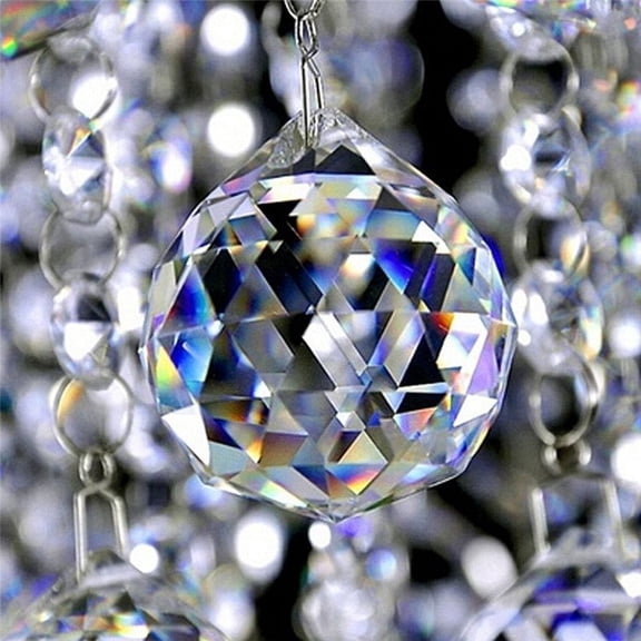 30mm/40mm Hanging Clear Crystal Lighting Ball Prisms DIY Curtain ChandelierDecor