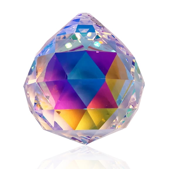 30mm AB Crystal Ball Suncatcher – Asfour Prism #701 - 10 Count