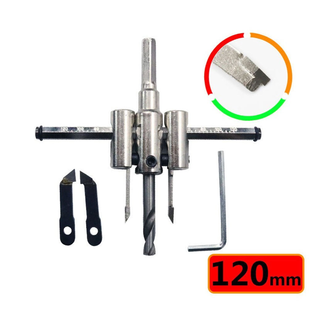 30mm Adjustable Wood Circle Hole Cutting Drill Bit 30mm Silver Alloy