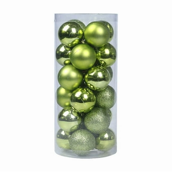 30mm Christmas Balls Ornaments Set, 24pcs Shatterproof Plastic Baubles with Hanging Loops, Shiny Electroplated Small Xmas Tree Decorations for Holiday, Party, Wedding, Wreaths and Centerpieces
