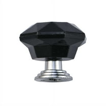 30mm Crystal Clear acrylic Cabinet Drawer Pulls, Diamond Shape Cupboard Knobs with Screws for Kitchen, Dresser, Cupboard, Bathroom, Wardrobe-Black