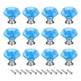 thumbnail image 1 of 30mm Crystal Knobs Drawer Diamond Shaped Light Blue 12 Pack, 1 of 5