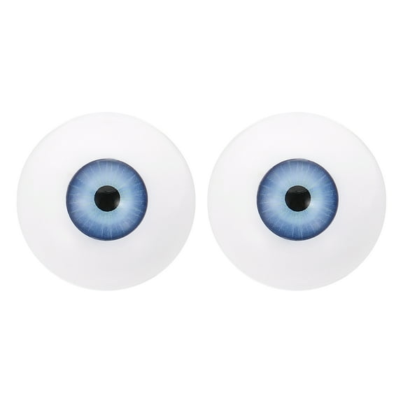 30mm Doll Eyes,1 Pair Realistic Acrylic Eyes Plastic Half Eyeballs, Light Blue