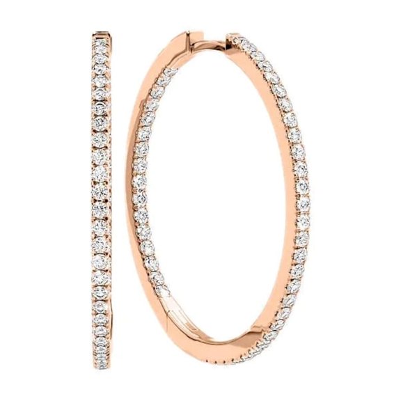 30mm Inside Out Pavé Hoop Earrings with Lab-Grown Diamonds – 1.00 Ct of Endless Sparkle
