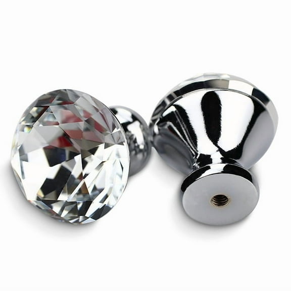 30mm Kitchen Cabinet Handles Diamond Shape Design Crystal Glass Knobs Cupboard Pulls Drawer Knobs Furniture Handle Hardware