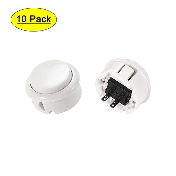 30mm Mounting Hole Momentary Game Push Button Switch for Arcade Video Games White ,10pcs