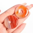 thumbnail image 1 of 30mm Natural Stone Doughnut Pendant Crystal Carved Amulet DIY Earrings Necklaces, 1 of 2