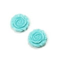 thumbnail image 1 of 30mm Pack Of 2 Turquoise Blue Acrylic Glass Rose Flower Pendant ForJewelry Making, 1 of 1