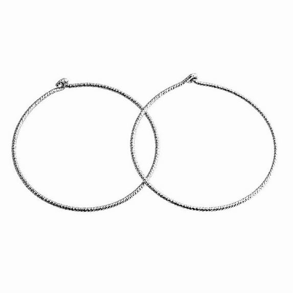 30mm Sterling Silver Huggie Hoop Earrings Hypoallergenic Snap Hoops 20 GA, Sparkle Wire