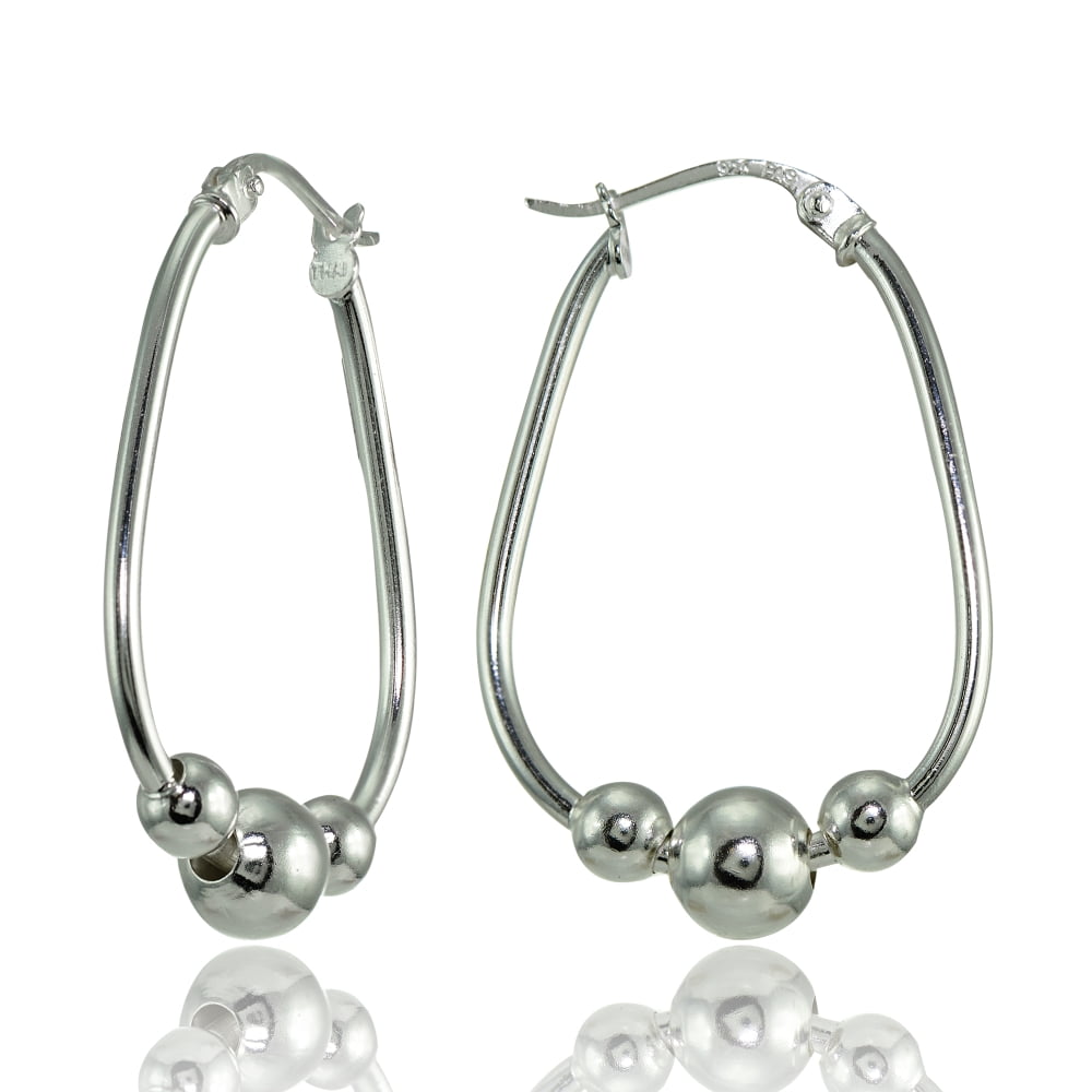 Macy's Cultured Freshwater Pearl (8mm) Beaded Hoop Earrings in Sterling  Silver - Macy's