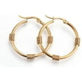 thumbnail image 1 of 30mm Trendy Hoop Earrings For Women Ion Plating 304 Stainless Steel Hoop Earrings Golden, 1 of 2