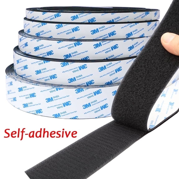 30mm x 1m Strong Adhesive Hook and Loop Tape - Heat Resistant, Waterproof, No Residue