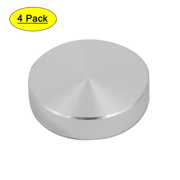 30mmx8mm M8 Tea Table Glass Top Circle Aluminum Disc Adapter Silver Tone 4pcs