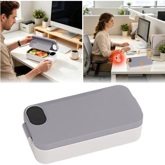 30oz 6-Gear Temperature Control Heated Lunch Box, Cordless Rechargeable Portable Food Warmer for Adults Daily Use