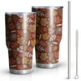 thumbnail image 1 of 30oz Autumn Fall Leaves Pattern Tumblers Stainless Steel Tumbler with Lid and Straw,Vacuum Insulated Double Wall Travel Tumbler Cups Mug with Cleaning Brush for Coffee,Tea, 1 of 7