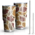 thumbnail image 1 of 30oz Autumn Fall Leaves Pattern Tumblers Stainless Steel Tumbler with Lid and Straw,Vacuum Insulated Double Wall Travel Tumbler Cups Mug with Cleaning Brush for Coffee,Tea, 1 of 7