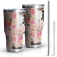thumbnail image 1 of 30oz Bernese Mountain Dogs with Flowers Tumblers Stainless Steel Tumbler with Lid and Straw,Vacuum Insulated Double Wall Travel Tumbler Cups Mug with Cleaning Brush for Coffee,Tea, 1 of 7