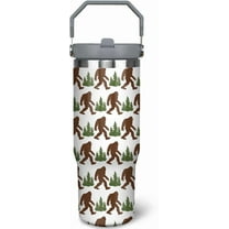 30oz Big/foot Tumbler with Top Handle and Flip Straw Sasquatch Gifts Cup for Dad Father''s Day Birthday Christmas Gifts for Men