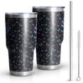 thumbnail image 1 of 30oz Black Butterfly Pattern Tumblers Stainless Steel Tumbler with Lid and Straw,Vacuum Insulated Double Wall Travel Tumbler Cups Mug with Cleaning Brush for Coffee,Tea, 1 of 7