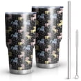 thumbnail image 1 of 30oz Black Cartoon Colorful Unicorn Pattern Tumblers Stainless Steel Tumbler with Lid and Straw,Vacuum Insulated Double Wall Travel Tumbler Cups Mug with Cleaning Brush for Coffee,Tea, 1 of 1