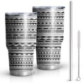 thumbnail image 1 of 30oz Black Geometric Triangle Striped Pattern Tumblers Stainless Steel Tumbler with Lid and Straw,Vacuum Insulated Double Wall Travel Tumbler Cups Mug with Cleaning Brush for Coffee,Tea, 1 of 1