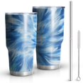 thumbnail image 1 of 30oz Blue Burst Pattern Tumblers Stainless Steel Tumbler with Lid and Straw,Vacuum Insulated Double Wall Travel Tumbler Cups Mug with Cleaning Brush for Coffee,Tea, 1 of 1
