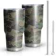 thumbnail image 1 of 30oz Blue Camo Wavy Shapes Pattern Tumblers Stainless Steel Tumbler with Lid and Straw,Vacuum Insulated Double Wall Travel Tumbler Cups Mug with Cleaning Brush for Coffee,Tea, 1 of 1